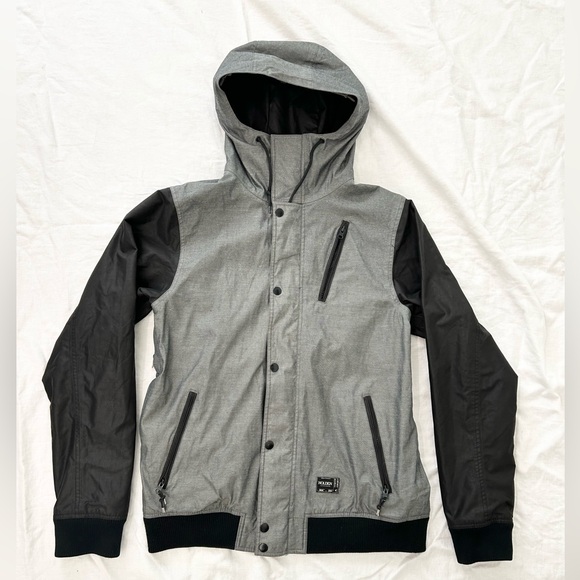 Holden Varsity Shell Snowboard Jacket in Black/Charcoal - Picture 7 of 13